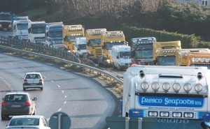 Truck protest in Letterkenny last February