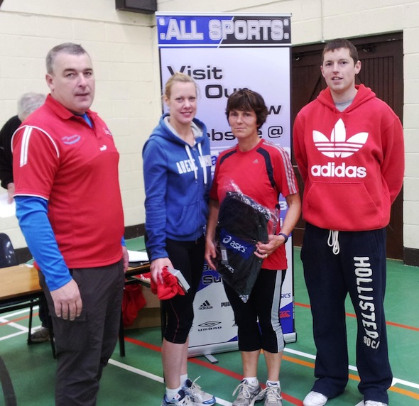 Paul OGara Chairman Tir Chonaill AC Amanda Morrow, Jackie Harvey and Garet Britton All Sports