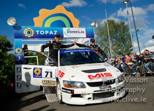 at the Topaz Donegal International Rally  in Letterkenny. Pic: Clive Wasson