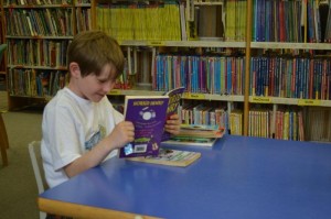 Little boy reading