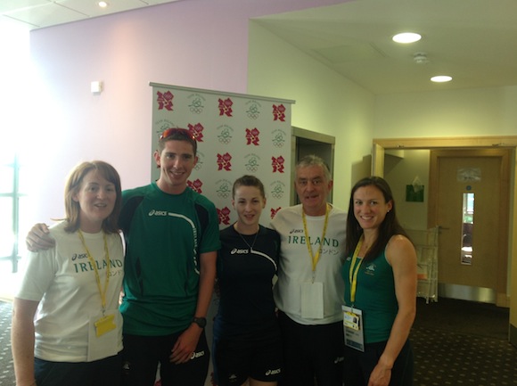 Chloe and the other Donegal Athletes Brendan Boyce 50k walk, Catriona Jennings Marathon and Patsy Mc Gonagle Athletics Manager, Sharon Madigan nutritionist