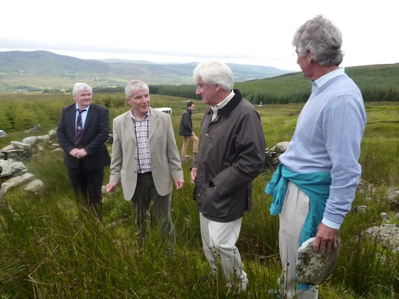 Photo was taken at the Fullerton Farm at Beam Dumfries from where Eunice O Neill emmigrated to the US in 1869. Her Grandson Thomas P O Neill II went on to become Speaker of the House of Representatives and served from 1977 to 1987 Names Left to Right Nicholas Crossan (Chair person of Tip O Neill Committee) Carl Fullerton (Tip O Neill Committee) Tom O Neill (Son of Tip) Christopher (Kip) O Neill (Son of Tip)