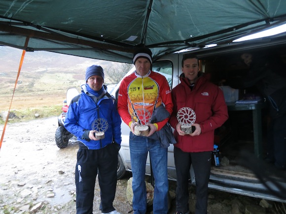 The Senior Mens winners. L-R: third place, Clive Caldwell, 1st place is Paul McCarter and 2nd place is Shaun Stewart.