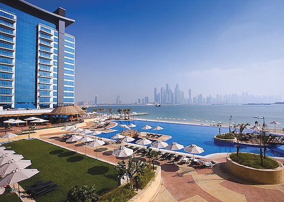 The pool at the Mövenpick Hotel Ibn Battuta Gate.