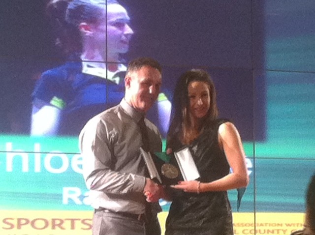 Chloe Magee gets her award