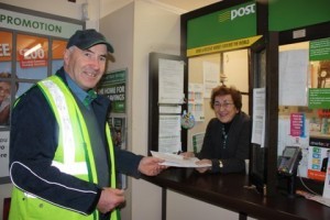 Patrick has a final chat at Churchill post office