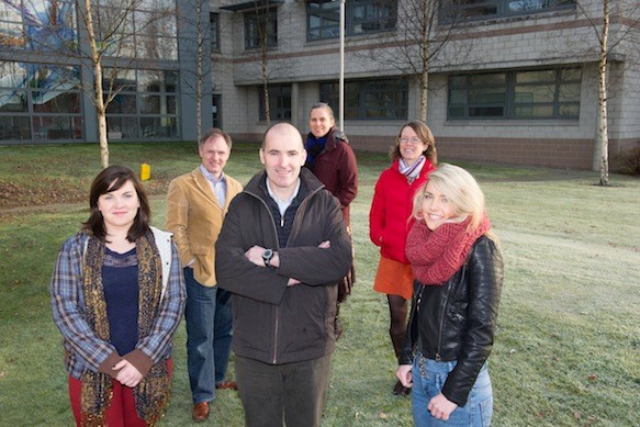 Joanne and Sean Cassidy (front left) along with lecturers and other students at LYIT.