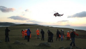 The Rescue 118 helicopter took the man's body from the mountain this afternoon