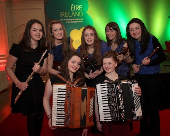 Ceoltir’ Chloich Cheannfhaola w ho performed at the Royal Hospital Kilmainham at an event as part of Ireland's EU Presidency