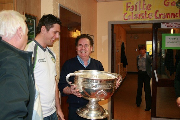 Ryan Bradley with Michael McLaughlin Caretaker in Crana College