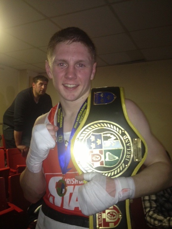 Jason Quigley moments after winning his Irish Elite Title donegaldaily.com
