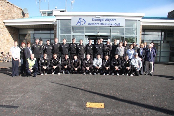 The team pose with Donegal Airport staff.