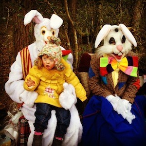 Lilly Pyper is pictured with the Easter Bunny