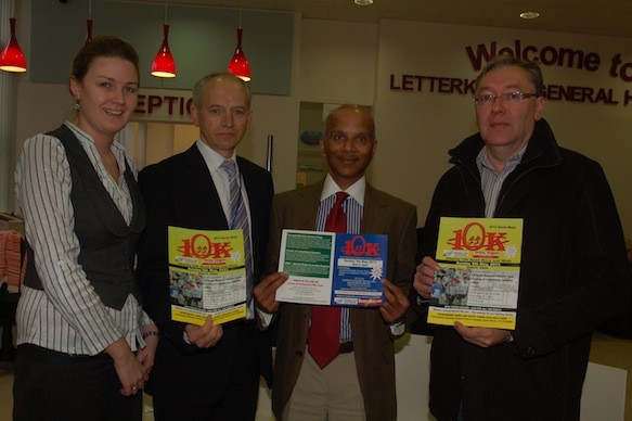 Interventionalist Cardiologist Dr Santosh David with Friends of Letterkenny General members Donna Henderson, Paddy Rooney and Peter Cutliffe supporting the North West Charity 10k. 