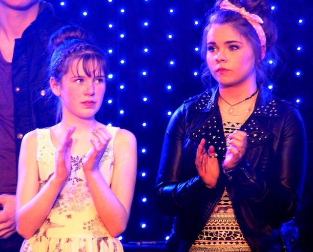 Two young contestants Breid Marie Byrne, Loughanure and Megan Mc Garvey, Gortahork in the Opportunity Knocks final in Donegal Town.