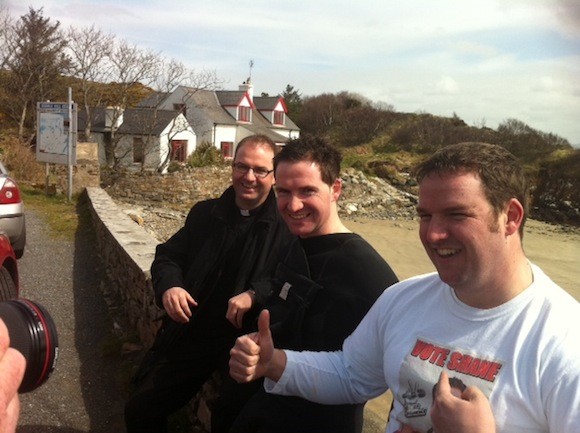 The Brothers McLaughlin - Fr Eamonn, Shane and Desmond McLaughlin pictured at Marble Hill today