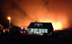 The fire  was very close to this house near Meendernasloe