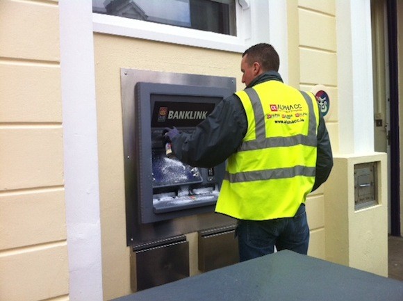 The bank machine in Letterkenny is "cleaned out."