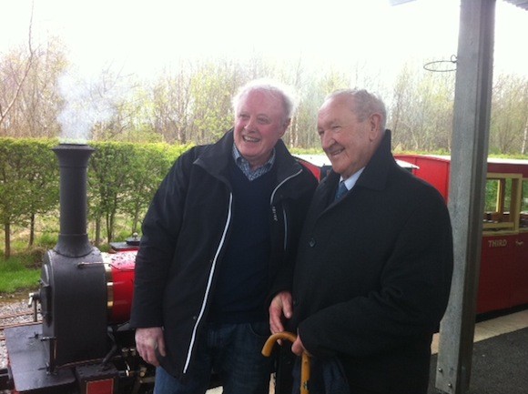Sir Gerry Robinson welcomes former traindriver Michael Gallen to Oakfield Park