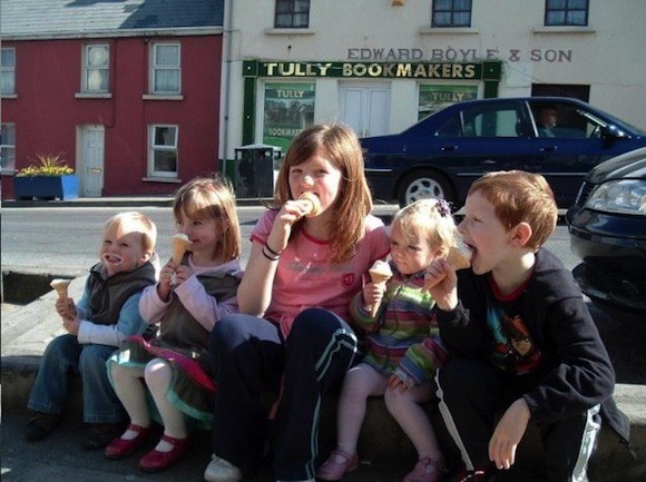 Madeleine in Donegal, pictured second from left in April 2007. She disappeared in Portugal two weeks later.