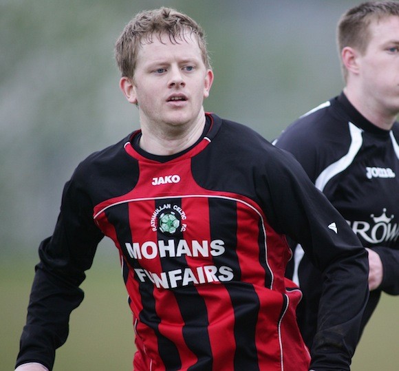 Dara Patton who had the final say in the destination of the 2012/'13 Donegal League Premier Division title as he scored the equaliser for Rathmullan Celtic against Glenea United to leave the final score 4-4 when the sides met today at Flagpole Park.