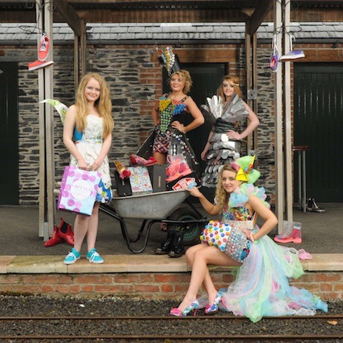 “The Best Rubbish Idea Around” Pictured at the launch of the 2013 Trash ‘n’ Fashion competition at the Northwest Garden Show are Laura Patton, Royal & Prior; Ellen Boyle, Deele College; Kirsty McKinney, Royal & Prior and Victoria Kelly, Deele College. Entries are now open to second level students nationwide. Photo by Danlea Photography.  