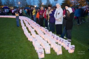 Relay for Life Luminara Ceremony.  Photo:- Clive Wasson