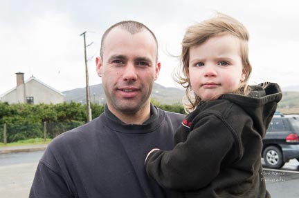 Stephen and Betheny Robb at the Charlie Mor McMenamin and Paddy Ward Tractor Run for Clogan and Finntown Day centers on Sunday last.  Photo:- Clive Wasson