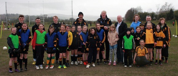 Senator Jimmy Harte pictured presenting a cheque to Jim Clarke for sponsorship of St. Eunan’s GAA Club Minor Board. 