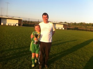 A very proud manager (and dad!) Brendan Carolan and striker Michaela!