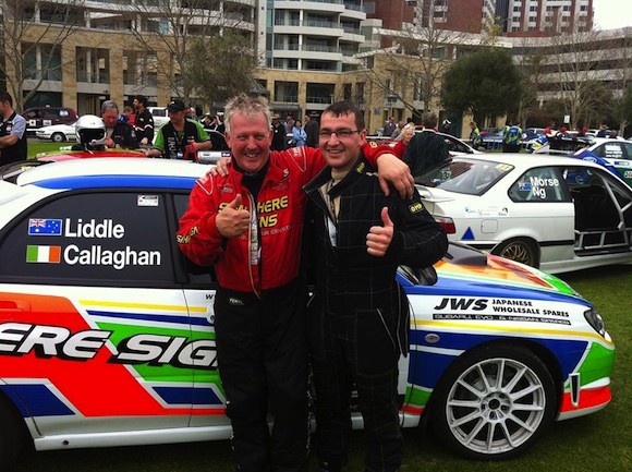 Stewart and Barry give the thumbs up to being in Donegal!