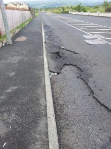 Parts of the roads which was damaged