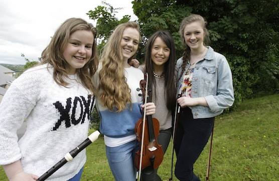 eft to right, are Ciara Fagan (recorder), Joanne Cuffe (violin), Jane Gormley (cello) and Claire Kinsella (cello).