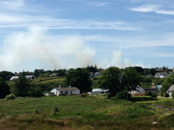 Smoke spreads form the fire at Loughanure