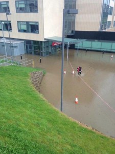The flooding at Letterkenny Hospital car park.