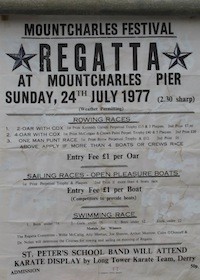A poster for the last regatta in Mountcharles 36 years go.