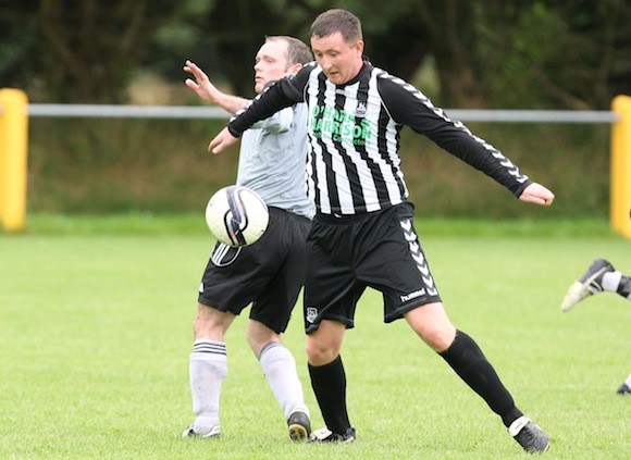 Action from the Brian Mc Cormick Cup match between Kilmacrennan Celtic and Glencar Celtic at Diamond Park, Ballyare. Pic.: Gary Foy, League PRO