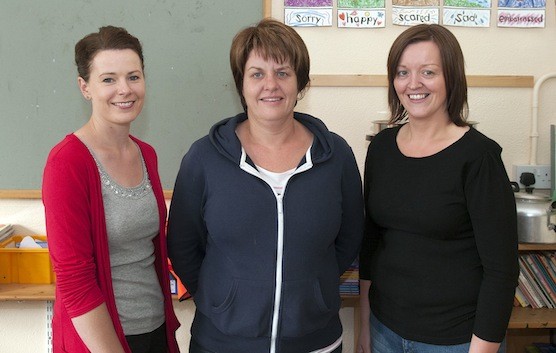 Chief refreshment providers on the day Tara Campbell, Margaret McConnell and Tina Crawford take time out for a quick pic.