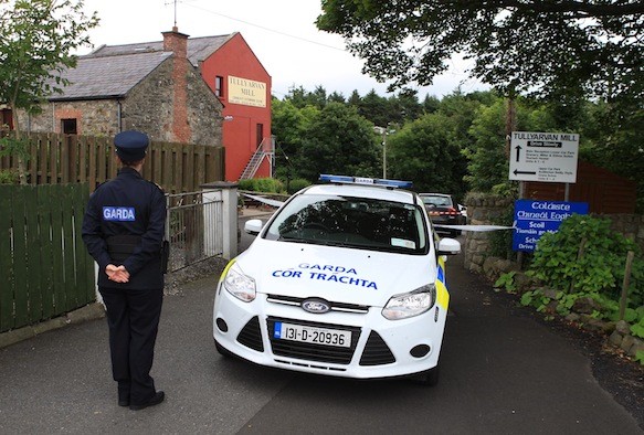 Gardai keep the public away from the incident at Tullyarvan Mill.