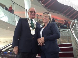 Town Mayor Paschal Blake and Anne Mc Gowan, Chairperson Tidy Towns, at the Helix