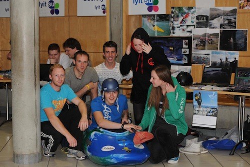 The Canoe Club pictured at LyIT Clubs and Societies Registration Day, included are Ryan McAnerin, Hugh Hunter, Jack Pearson, Conor Boyd, Riadh Egan and Ciara Walsh getting ready for another year of outdoor activities. (Photo Paddy Gallagher).