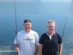 John (left) with his brother Pat on a recent fishing trip.
