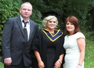 Helena Gavigan of Rathmullan with her proud parents Seamus and Dominica when she was conferred at LYIT
