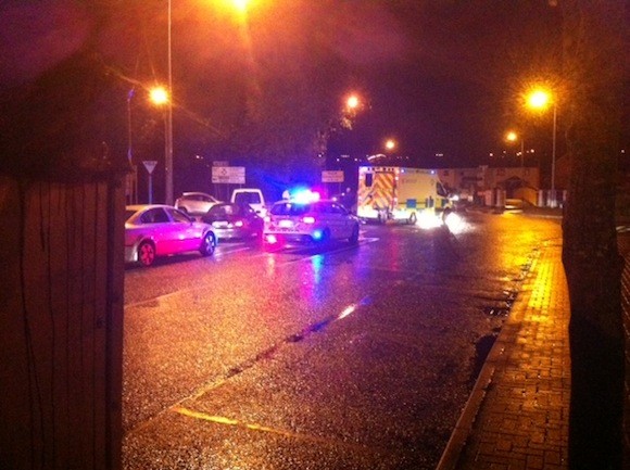 The scene of the accident in Letterkenny this evening.
