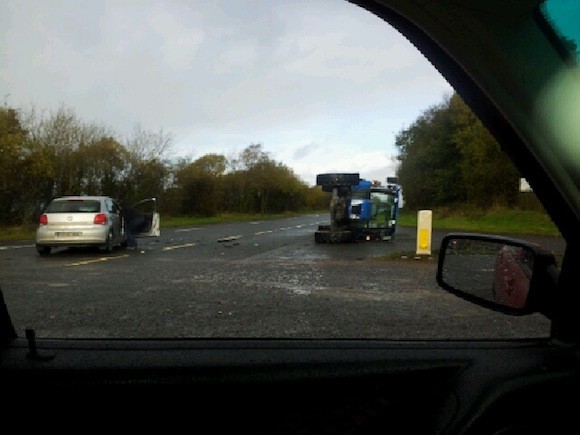 The scene of this morning's accident in Ballintra.