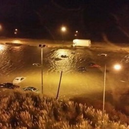Flooding in Salthill earlier - with cars under water