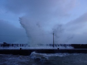 Bunagee Pier takes a bettering. Pic by Brian Bonner.