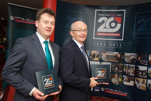 23 The Chairman of Donegal County Enterprise Board, Seamus Neely and the CEO of Donegal County Enterprise Board, Michael Tunney the launch of the print and digital book to mark the board’s 20 years of supporting local enterprise. 