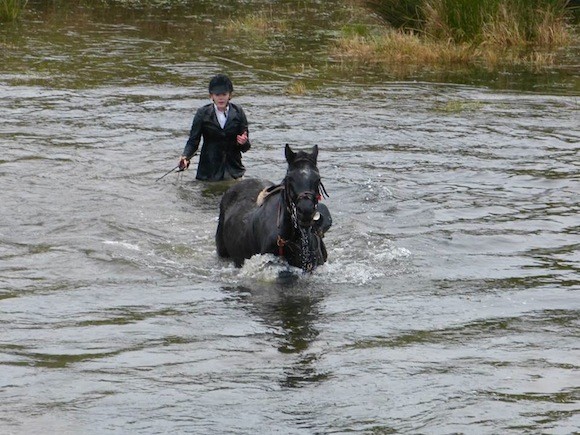 Amy Rose Harte comes a cropper at the Lake