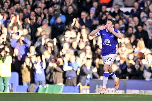 Coleman celebrates at Goodison today. Pic: Helen Mayo